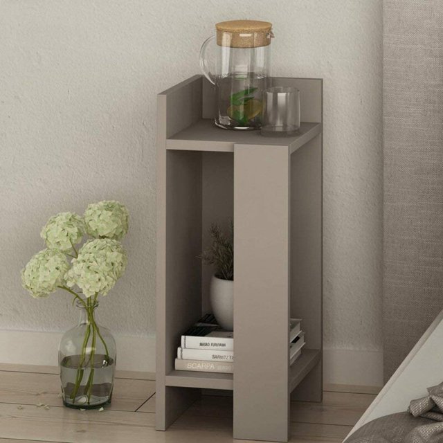JV Home Elos Collection Stylish Nightstand | End Table for Living Room, Bedroom 24 inch Left Module Light Mocha