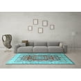 thumbnail image 3 of Ahgly Company Indoor Square Persian Light Blue Traditional Area Rugs, 6' Square, 3 of 4