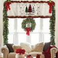 thumbnail image 4 of Christmas Tree Valances Windows Curtain Holly Berry Kitchen Valances Rod Pocket Snowflake Red Black Buffalo Plaid Check Short Topper Curtains for Winter Holiday Christmas Decor 1 Panel,54x18 inch, 4 of 6