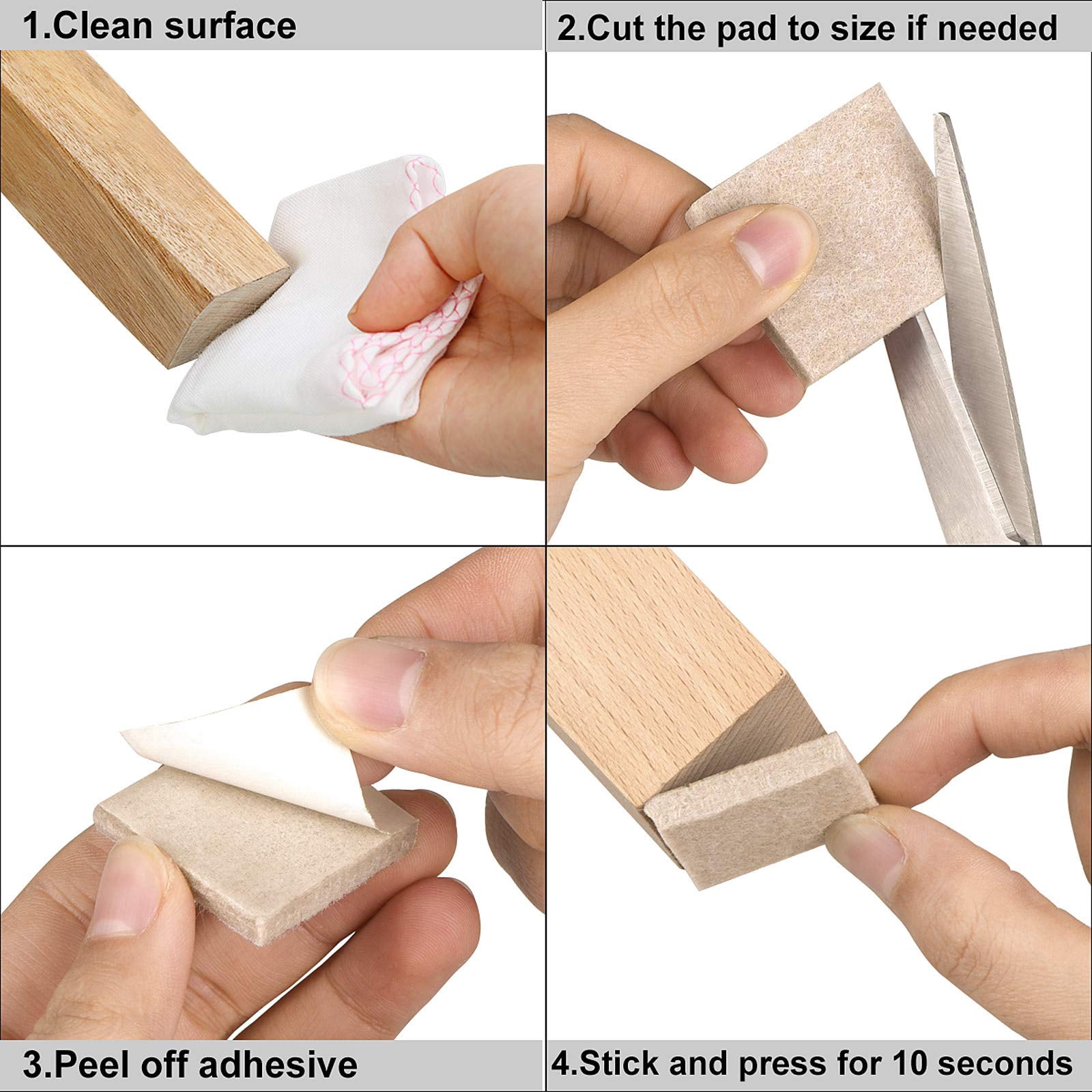 Felt Furniture Pads-136 Pieces Pads For Beige 5mm Thick  Floor Savers Anti Scratch Protectors With Case Hardwood Floors
