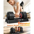 thumbnail image 3 of GIKPAL 50lbs(25lb*2) Adjustable Dumbbells,Quick Select 5-25lbs set of 2 Adjustable Free Weights Plates with Rack for Women and Men for Home Gym Full Body Workout Fitness, 3 of 9