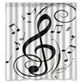 thumbnail image 1 of ABPHQTO Cortina de ducha con notas musicales Cortina de ducha impermeable 150x180 cm, 1 of 2