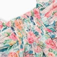 thumbnail image 4 of Toddler Girl Dress Puff Sleeve Dress Summer Dress Floral Print Lace Light Dress Sundress Of Casual Skirt Kids Sundress,Size 7 Years-8 Years, 4 of 6