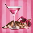 thumbnail image 2 of Cazenave, Maryline 12x12 White Modern Wood Framed Museum Art Print Titled - Chaton et cocktail, 2 of 4