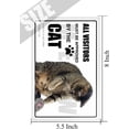 thumbnail image 5 of Cat Meow Metal Tin Sign All Visitors Must Be Approved Plate Decor A House is Not A Home Funny Animal Wall Art Cat Signs For Home Office Cafes Club Pub Sign Gift 5.5x8 Inches, 5 of 7