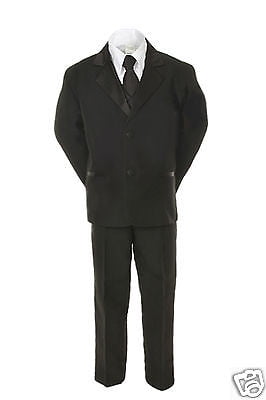 Baby Toddler & Boy Wedding Party Black Formal Tuxedo Suit sz S,L,XL,2T-4T,5-18 