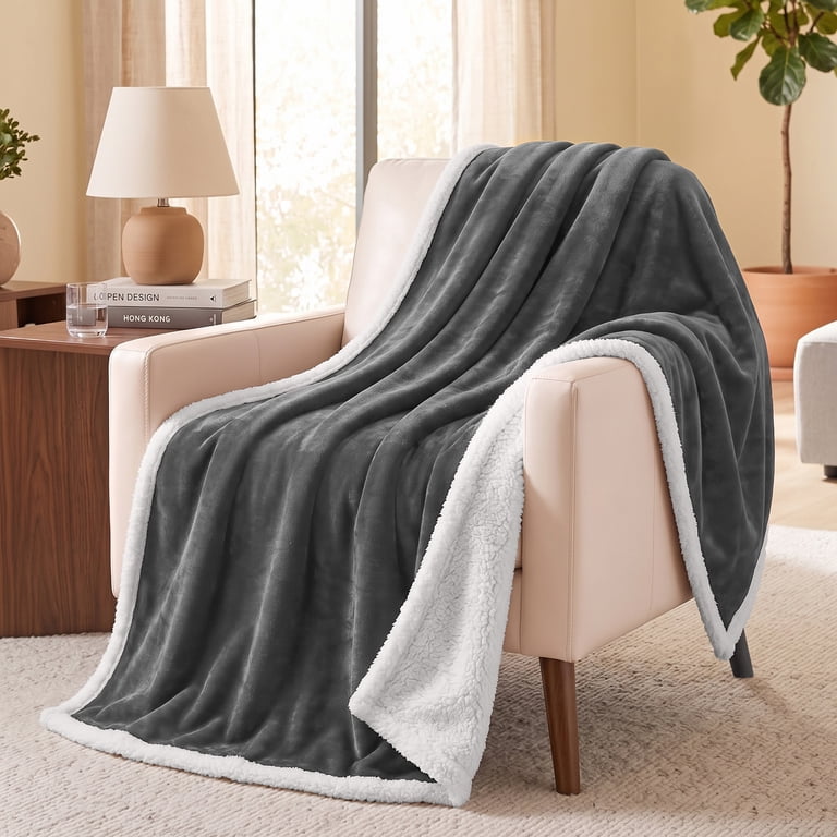 Pavilia Sherpa Fleece Throw Blanket, 50x60 Inches photo 2