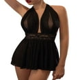 thumbnail image 5 of PENGXIANG Lingerie Robe Dos Nu Col en V Profond Babydoll en Maille Transparente Pyjama, 5 of 5