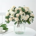 thumbnail image 2 of SLYNSHome Fake Flowers Vintage Artificial Silk Hydrangea Flowers Bouquets Faux Flower Bunches for Home Wedding Party Table Core Decoration - White, 2 of 5