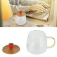 thumbnail image 4 of Glass Cup, Milk Cup Elegant Exquisite Beautiful With Spoon Lid For Home For Family Kids For Friends For Office Strawberry, 4 of 8