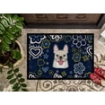 thumbnail image 3 of Carolines Treasures BB5089MAT 18 x 27 in. Blue Flowers French Bulldog Indoor or Outdoor Mat, 3 of 4