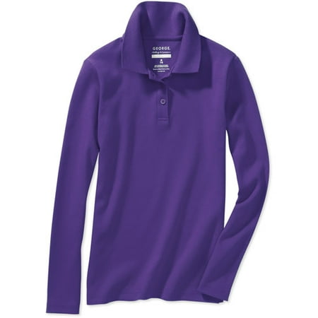George Girls School Uniform Long Sleeve Polo Shirt (Little Girls & Big Girls)