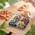 thumbnail image 3 of Elapind Divided Serving Tray with Lid, Removable Divided Platter Snack Box, Food Storage Charcuterie Containers with 4 Compartments for Party, Veggies, Snack, Fruit,Candy, Cracker, Chip,Clear, 3 of 7