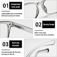 thumbnail image 4 of KOOSUFA Blue Light Blocking Reading Glasses +4.00 Women Men Spring Hinge Rectangle Computer Eyewear Readers Eyeglasses Transparent Grey, 4 of 7
