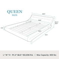 Amolife Queen Size Upholstered Platform Bed Frame with LED Lights, Wave