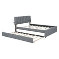 thumbnail image 5 of Hassch Queen Size Teddy Fleece Upholstered Platform Bed with Trundle and Smarter LED Headboard for Bedroom,Apartment, Gray, 5 of 10
