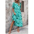 thumbnail image 4 of Vestido PRETTYGARDEN de Verano Floral Bohemio Midi Verde M, 4 of 7