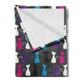 thumbnail image 2 of Abstract Animals Art Soft Flannel Fleece Throw Blanket, Colorful Ornamental Kittens Drawings of Funny Silhouettes Cat Lover, Cozy Plush for Indoor and Outdoor Use, 50" x 70", Multicolor, by Ambesonne, 2 of 5