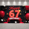 thumbnail image 6 of Red Theme Happy 67th Birthday Banner Neon Light Design 67th Birthday Display Heart Balloons Colorful Confetti Birthday Party Backdrop for 67th Birthday Party Adult Birthday Indoor Celebration, 6 of 9