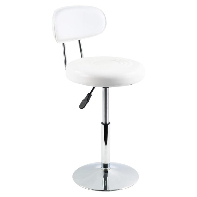 Silla Giratoria FURWOO Piel Sintética Blanca para Salón y Oficina