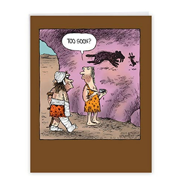 NobleWorks - Big Get Well Soon Card Funny ( x 11 Inch) - Cartoon Feel Better Notecard, Humor Greeting - Caveman Drawing J6364GWG NobleWorks - Big Get Well Soon Card Funny ( x 11 Inch) - Cartoon Feel Better Notecard, Humor Greeting - Caveman Drawing J6364GWG