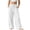 White, variant on hoksml Girls Solid Color Wide Leg Pants, Kids Elastic Waist Drawstring Trousers with Pockets, Casual Vacation Pants