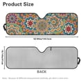 thumbnail image 7 of Yuyamidu Colorful Boho Flowers Windshield Sun Shade for Jeep Wrangler JK JKU JL JLU1997-2024, Window Sun Visor for UV Rays & Heat Protection, Fashion Windshield Sunshade, 7 of 7