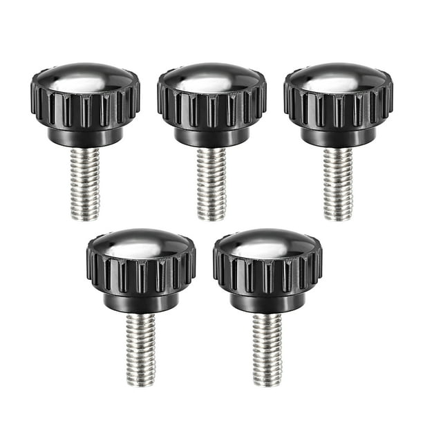 M6 x 15mm Male Thread Knurled Clamping Knobs Grip Thumb Screw on Type Round Head 5Pcs Walmart