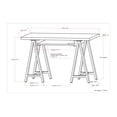 thumbnail image 5 of Simpli Home Sawhorse Industrial 50 inch Wide SOLID WALNUT WOOD and Metal Small Desk, 5 of 8