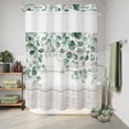 thumbnail image 6 of No Hook Shower Curtain, Eucalyptus Leaves Shower Curtains for Bathroom with See Through Top Window, Spring Summer Botanical Watercolor Waterproof & Washable Bath Curtain Stall 48"x72", 6 of 9