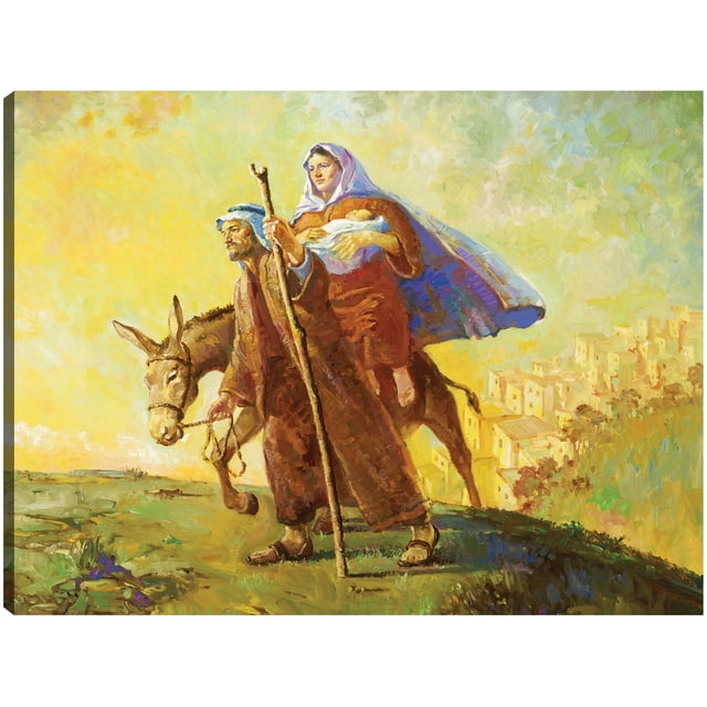 Cuadro Decorativo - Una huida a Egipto Jr Impresión en canvas, estrechado.