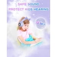 thumbnail image 5 of Auriculares Bluetooth para niños con micrófono HD/luces LED (púrpura), Auriculares para niños con Volumen Limitado de 85 dB, Auriculares para niños con Sonido estéreo para Smartphone, iPad, Tableta,, 5 of 5
