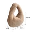 thumbnail image 7 of Milageto Women's Plush Bag Casual Durable Dumpling Bag Zipper Closure Trendy Tote Bag Khaki, 7 of 7