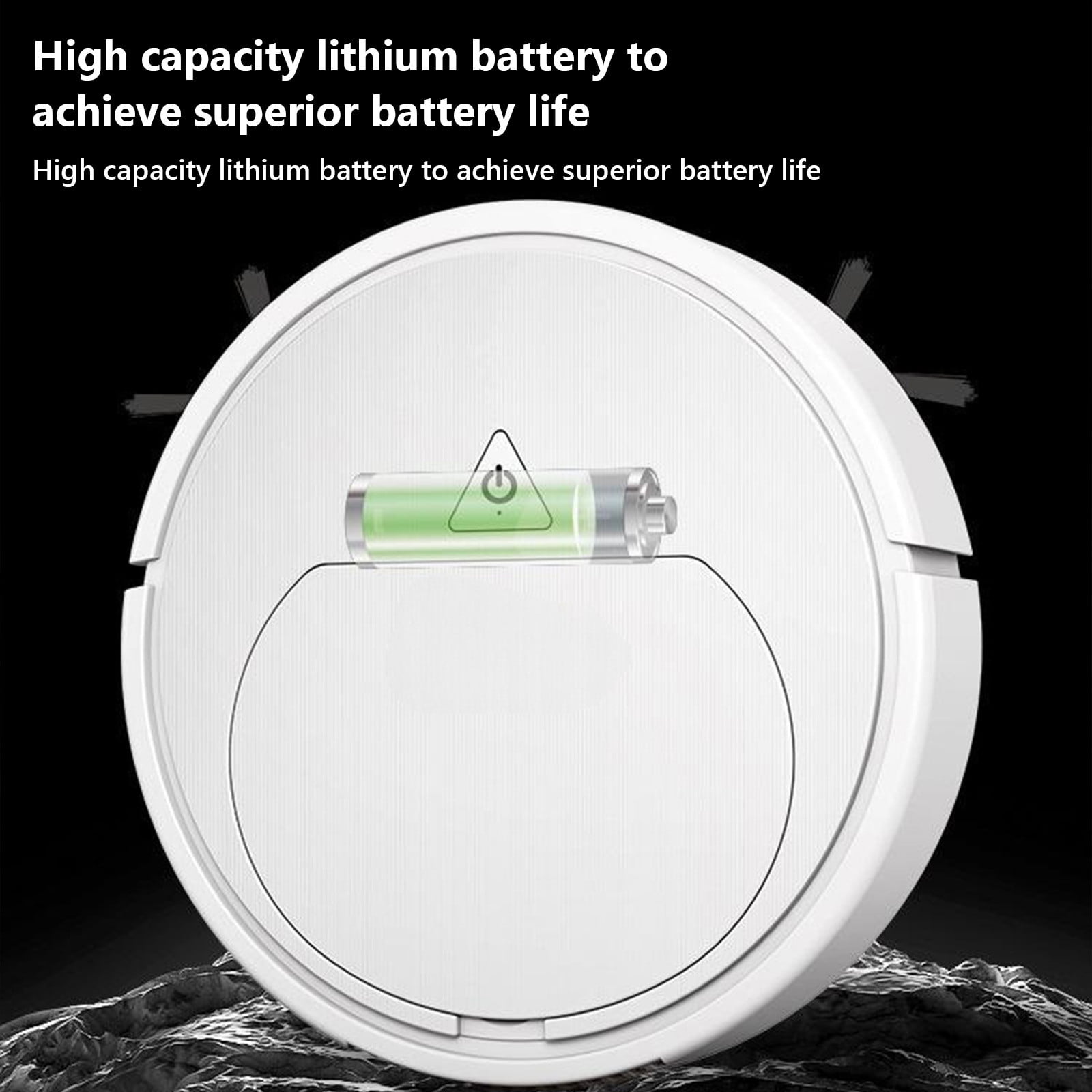 Ultra-Thin 60mm Robot Vacuum Cleaner and Mop, 1200Pa Strong Suction, Rechargeable, Quiet 40dB, Auto-Cleaning for Pet Hair, Hard Floors, Carpets, Under Furniture, Includes USB Cable
