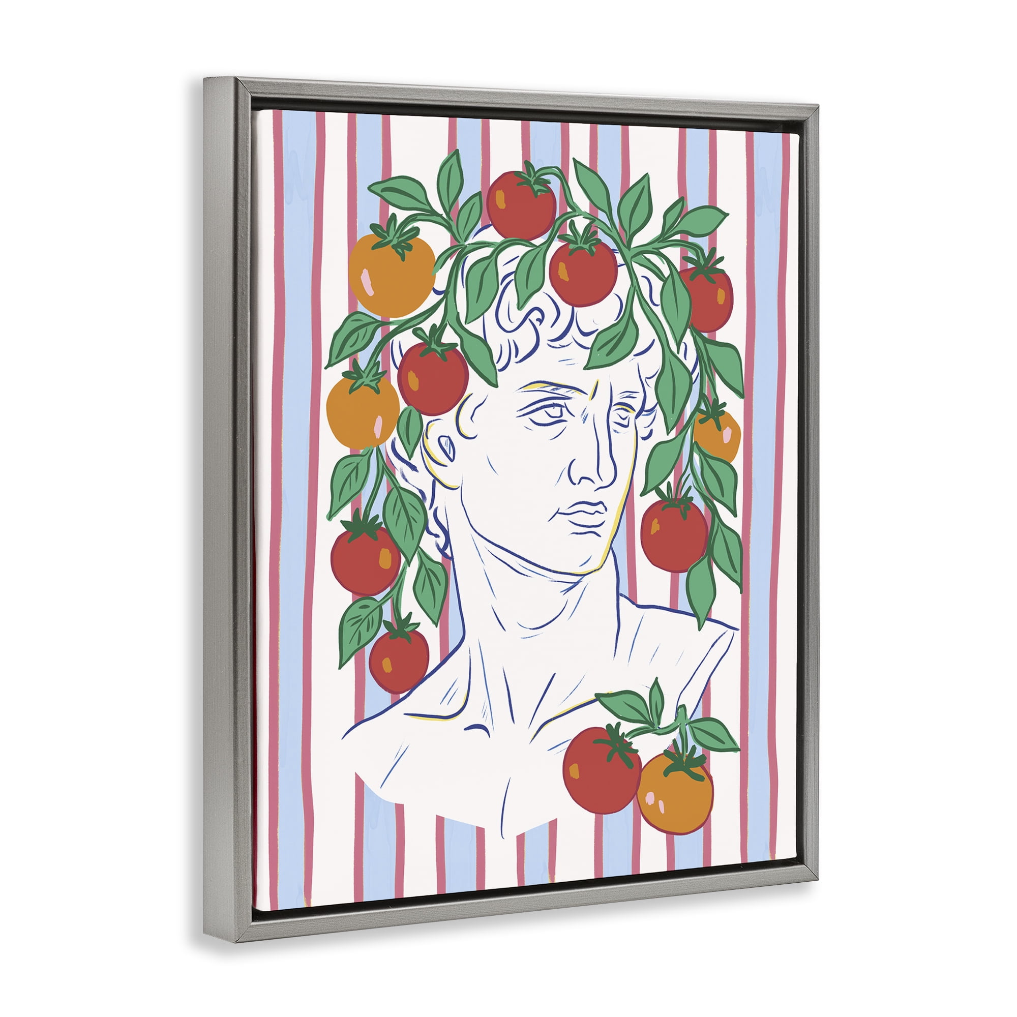 Stupell Industries La Rossa Sculpture Face Gray Framed Floater Canvas Wall Art, design by Radhika Modi