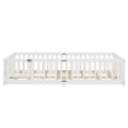 thumbnail image 4 of Montessori Style Queen Size House Floor Bed with Safety Rails, Removable Door and Slats, Low Profile Design, Secure Sleeping and Play Area, White, 4 of 19