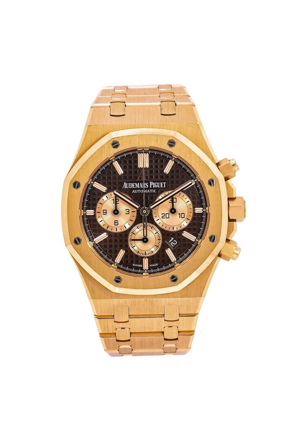 Pre-Owned Audemars Piguet Royal Oak Chronograph 41MM 26331OR.OO.1220OR.02 Brown Dial Rose Gold Bezel 18K Rose Gold Bracelet