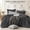 Dark Grey, variant on King Comforter Set 7 Pieces Light Grey Cationic Dyeing Bed in a Bag