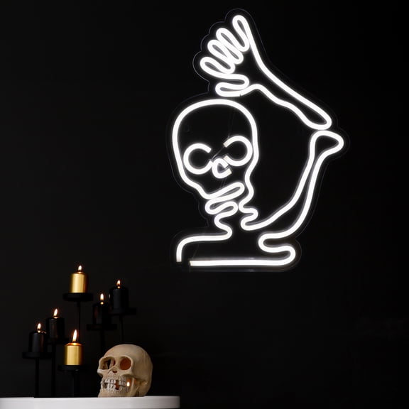 Northlight LED Skeleton Neon Lighted Halloween Wall or Window Decoration - 15"