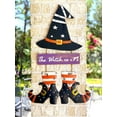 thumbnail image 5 of The Witch Is In Hanging Decor Halloween Indoor Outdoor Door Wall Rustic Home Business Party Accessory 26"x12", 5 of 7