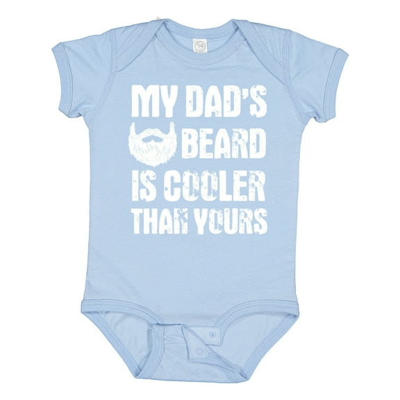 Inktastic My Dad's Beard is Cooler Than Yours in White Boys Baby Bodysuit