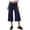 Dark Blue, variant on Womens Summer Fashion Essentials Clothing Pants for Women Fold Over Cropped Pant Wide Leg Yoga Culotte Bottoms Casual Pants for Women