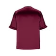 thumbnail image 6 of Womens Work T Shirts Tops Short Sleeve Timeless Solid Crewneck Lightweight Boho Shirts, 6 of 7