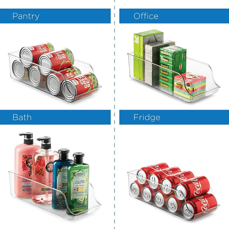 Plastic Kitchen Fridge Drink Organizer Rolling Soda Can Storage