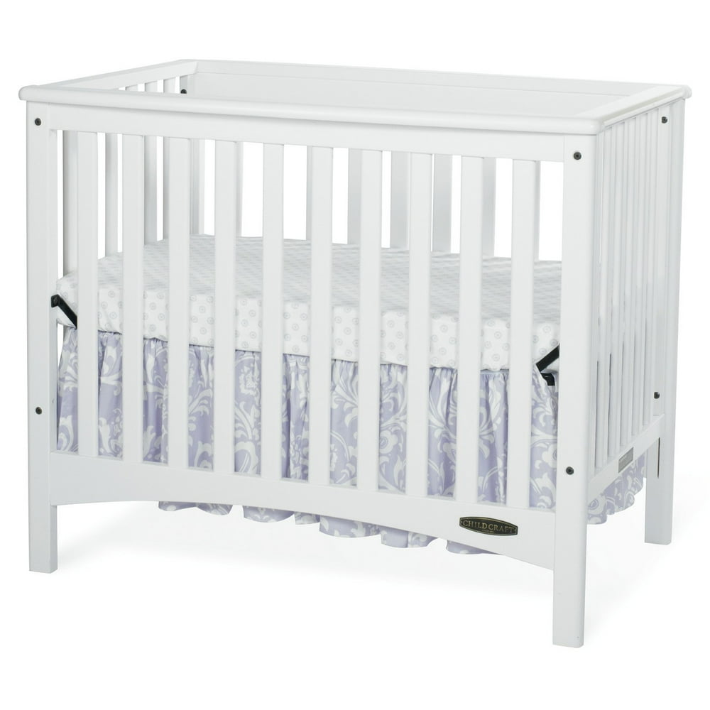 Child Craft London 2in1 Convertible Mini Crib with Mattress White