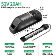 52V Battery for Ebik, E-Motorcycles, 20AH, 1040WH,Built-in 50A BMS(for 0-2000W Motor), with XT60 Connector and Base,Safe Lock