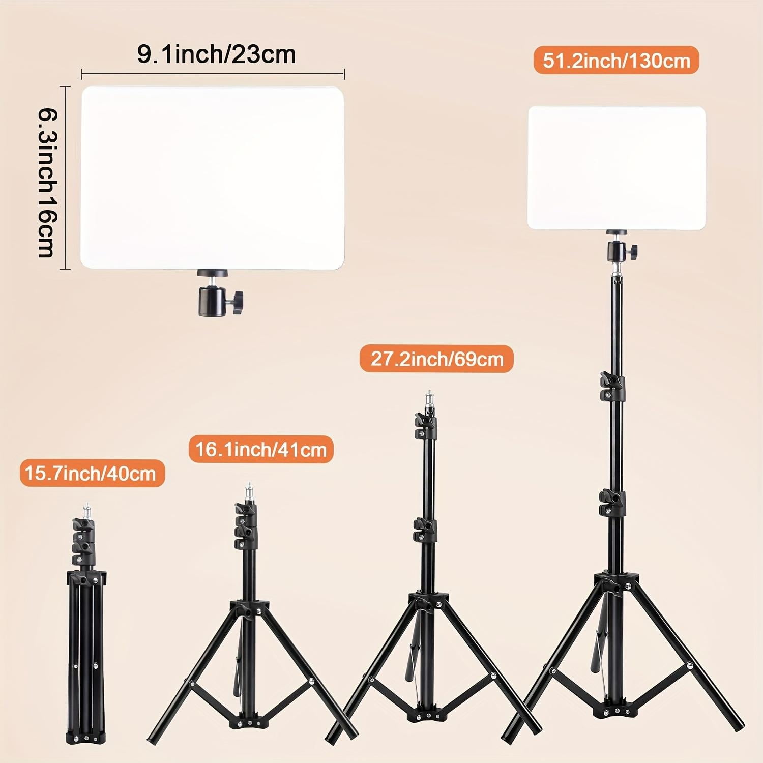 UEGOGO LED Video Light Kit w/ 43" Tripod - Dimmable for Streaming/YouTube/Podcasts
