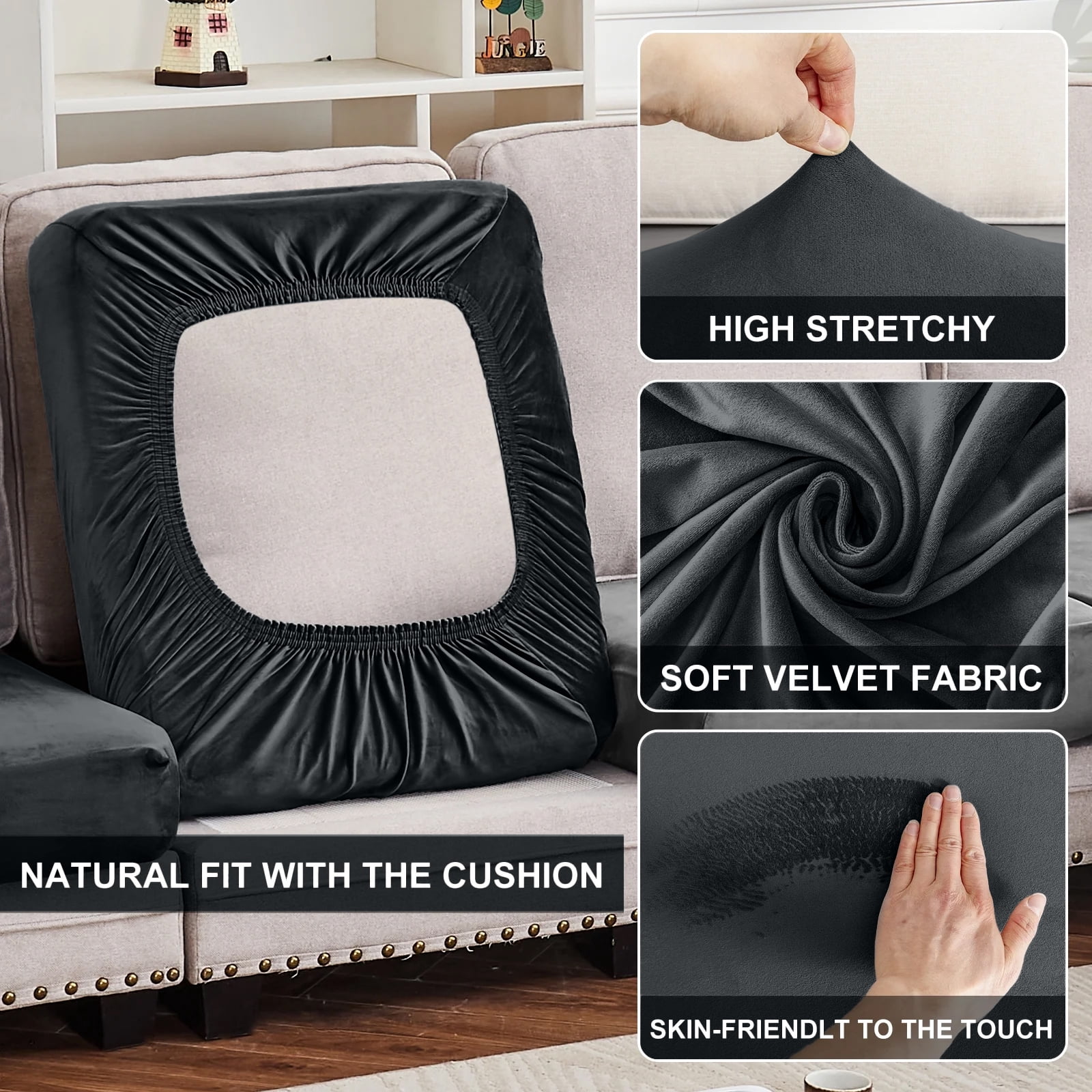 Sanmadrola Sofa Cover Slipcover Couch Cover Set for 2 Seat Extra large Sofa Super Stretch Universal Slip Cover Furniture Protector 3 Pieces
