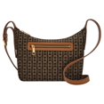 thumbnail image 1 of Fossil Cecilia Bolso bandolera pequeño de piel sintética para mujer con estampado de cadena en negro/marrón (Modelo: ZB1890914), 1 of 5