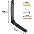 thumbnail image 2 of Wall Mounted Shelf Brackets, High-grade Iron Material Supports for DIY Floating Shelf, Shelf L Style Brackets with Rust-proof Finish, 4Pcs, 2 of 5